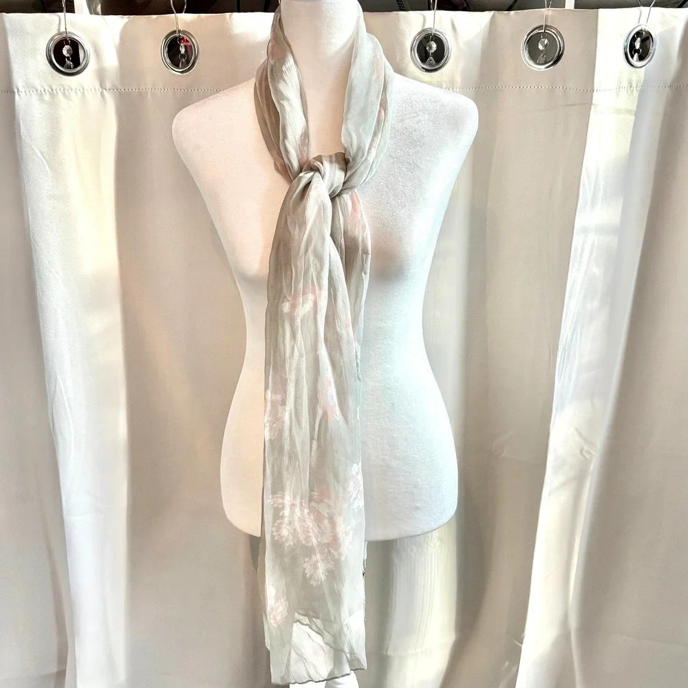 Lauren Ralph Lauren Womens Scarf Floral Silk Blend Wrap Cottagecore Fairy 20551
